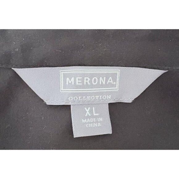 Merona Black Poplin Cotton Short Sleeved Button Down Dress Shirt XL - Picture 5 of 6